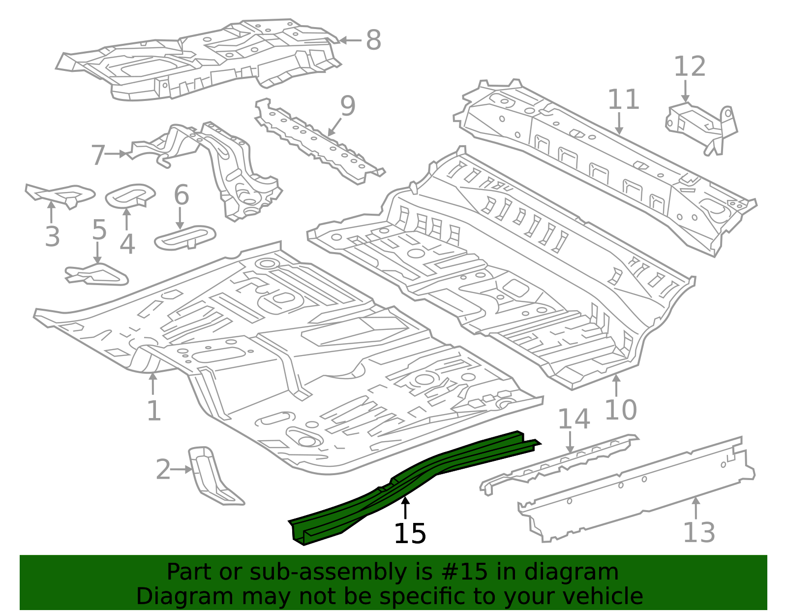 2012-2015 Scion iQ Floor Pan Reinforcement 57197-74010 | Frontier Toyota