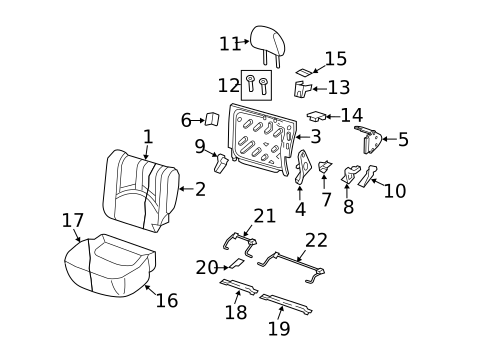 Rear Seat Components for 2010 Ford Escape #0