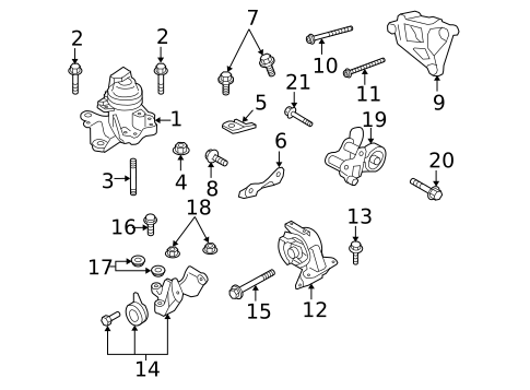 Engine & Trans Mounting for 2010 Mazda CX-9 #0