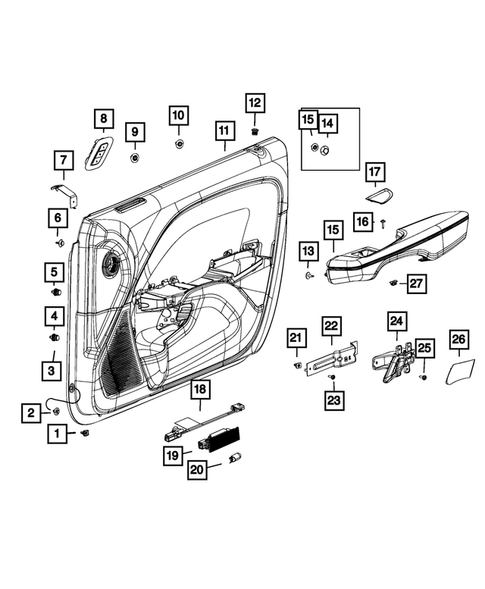 Door Trim Panels - Front and Rear for 2022 Dodge Challenger #0