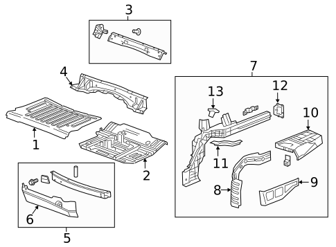 Rear Floor & Rails for 2017 Cadillac CT6 #0