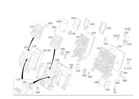 Folding Rear Backrest for 2015 Mercedes-Benz ML250 #0