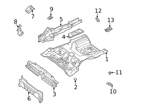 Rear Floor & Rails for 2005 Kia Optima #0