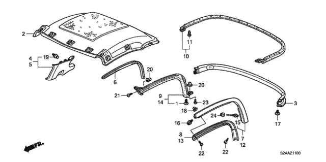 Roof Lining (Accessory Hardtop) for 2008 Honda S2000 #0