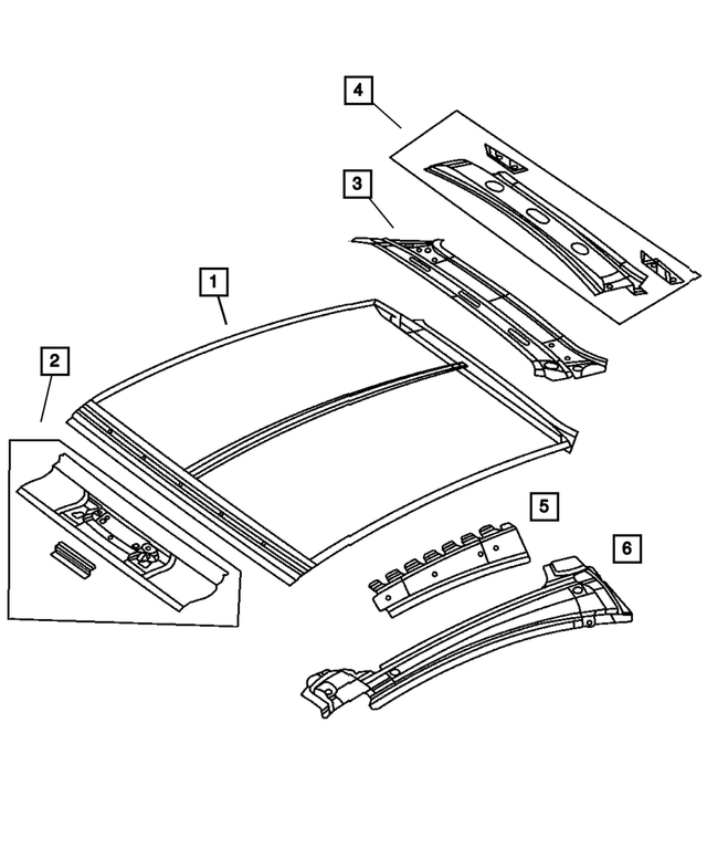 5101672AA - Body Sheet Metal Except Doors: Roof for Mopar Image image