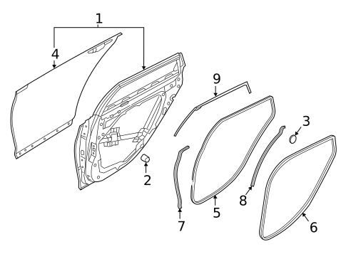 Door & Components for 2015 Hyundai Genesis #0