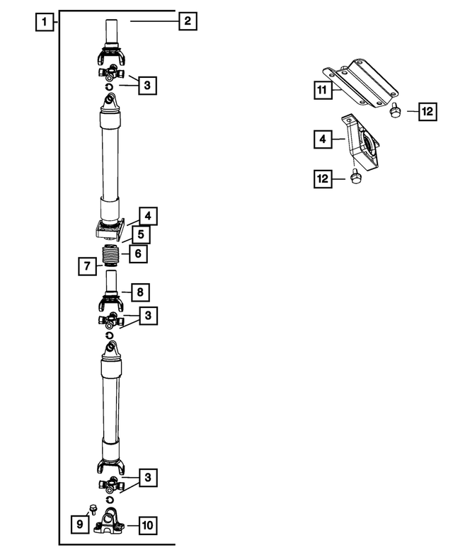 52123940AB - Rear Axle; Corporate 235 MM; Differential and Drive Line: Drive Shaft for Mopar Image