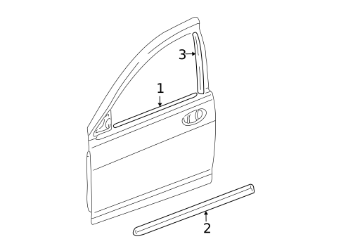 Exterior Trim - Front Door for 2003 Chrysler Sebring #0