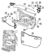 4589505AA - Doors and Related Parts: Front Door Latch, Left for Jeep: Wrangler Image