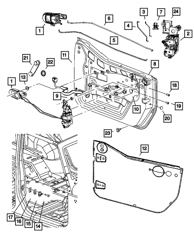55395432AB - Doors and Related Parts: Front Half Door Outer Panel, Right for Mopar Image