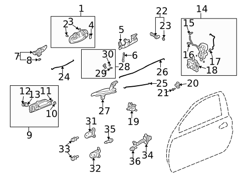 Lock & Hardware for 2004 Honda Insight #0