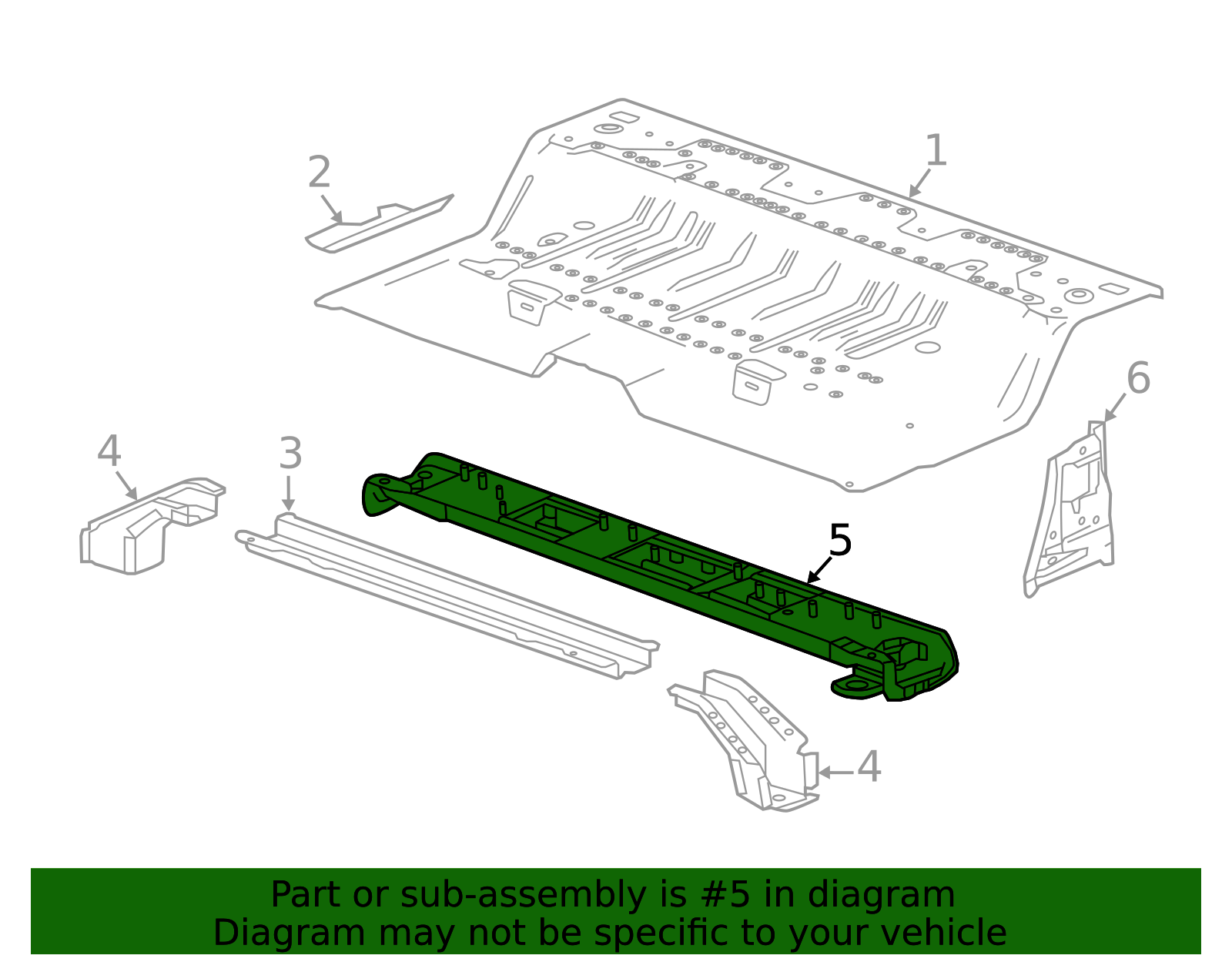 2015-2025 GM Underbody Number 3 Cross Sill 23233156 | Applegate ...