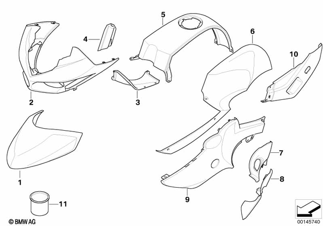 46637677599 - Body Equipment: Inside Liner, Primed, Left -  for BMW-Motorrad Image