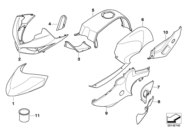 46637677599 - Body Equipment: Inside Liner, Primed, Left -  for BMW-Motorrad Image