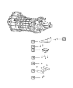 68084747AA - TR6060; 6-Speed; Manual Transmission: Transmission Mount for Chrysler: 300 | Dodge: Challenger, Charger | SRT: Viper Image