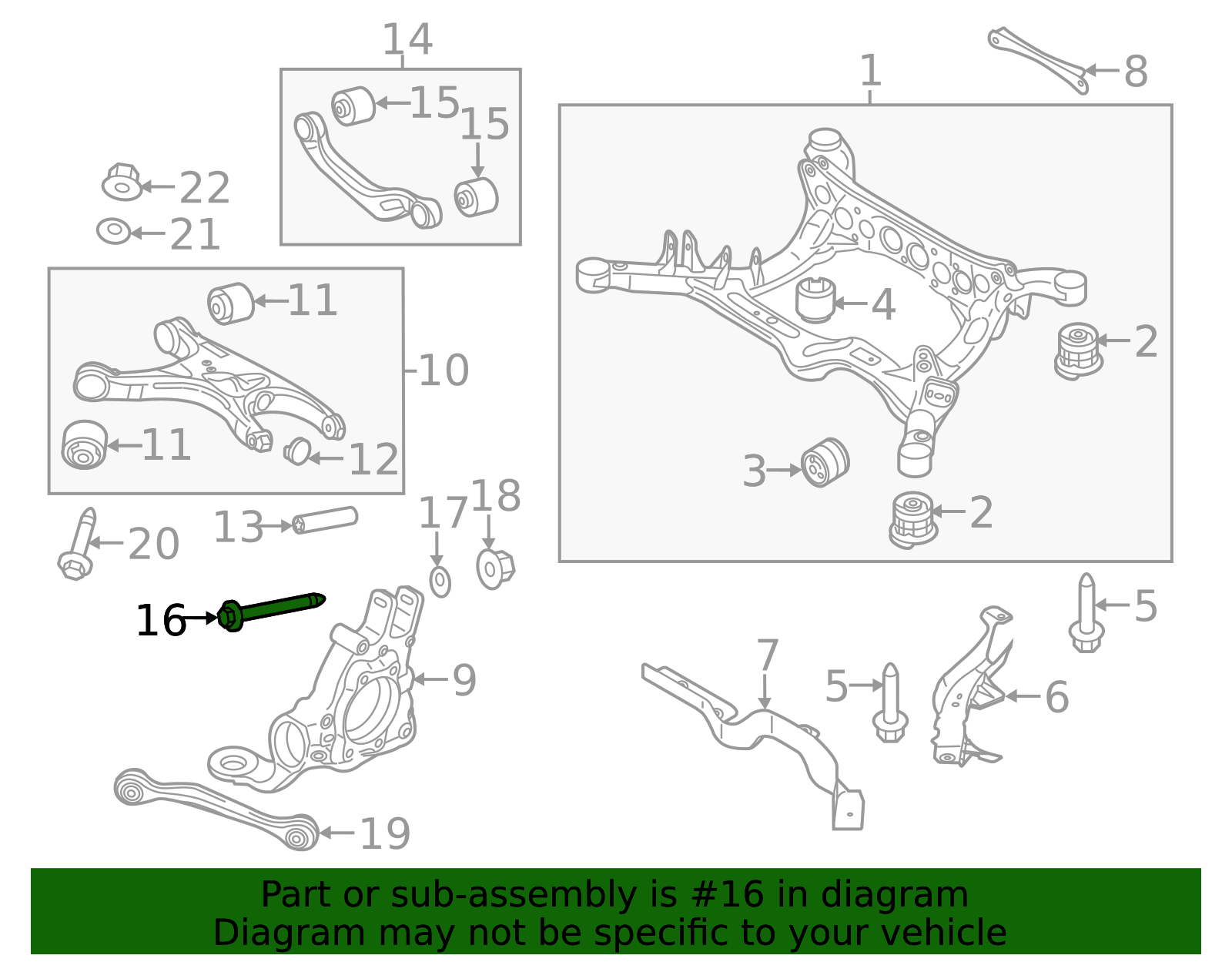 2008-2018 Audi Upper Control Arm Adjust Bolt WHT-000-228-A | Genuine ...