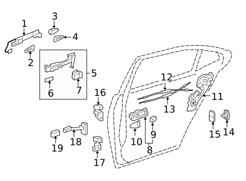 Rear Door for 2014 Lexus LS460 #1