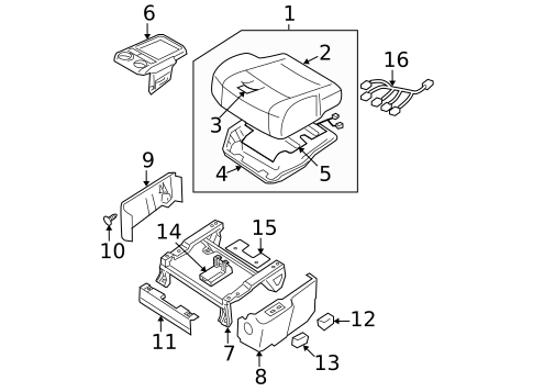 Front Seat Components for 2007 Nissan Quest #0