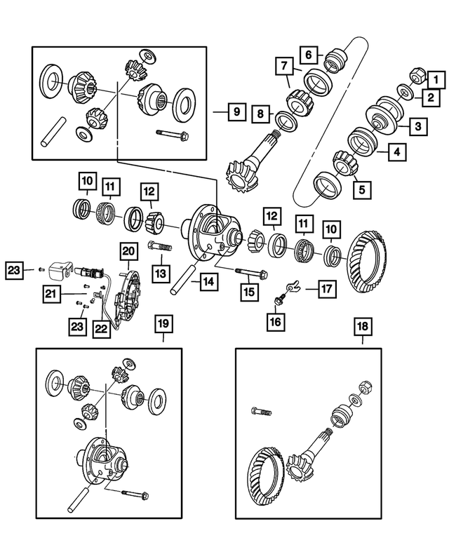 « 68214643AA – Front Axle; American Axle 235 MM Single Rear Wheel; Differential and Drive Line : Pignon Flasque pour Mopar Image »
