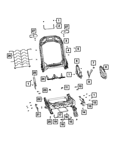 Front Seats - Adjusters, Recliners, Shields and Risers for 2020 Jeep Wrangler #3