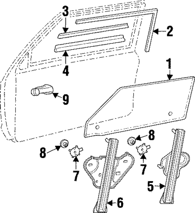 55076052AG - Body: Window Regulator for Mopar Image
