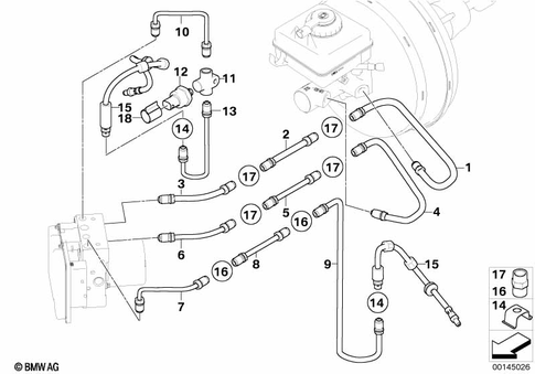 Brake Pipe, Front for 2005 BMW 645Ci #0
