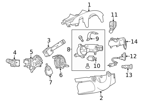 Shroud, Switches & Levers for 2016 Chevrolet Cruze Limited #1