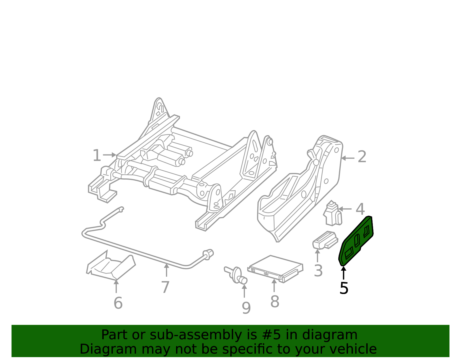 Neutral Medium Front Seat Adjuster Switch Bezel 88941684 GM ...