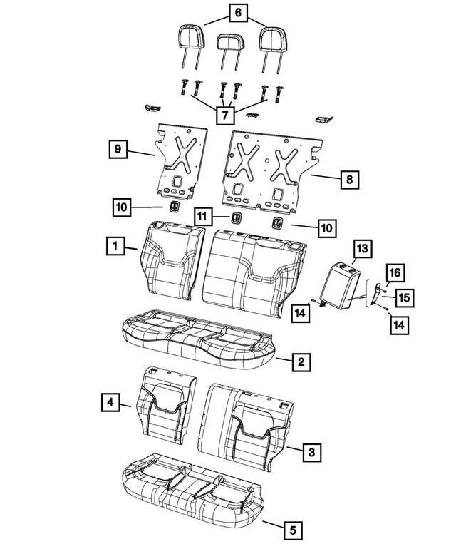 6XU86U00AA - : Rear Seat Back Cover, Right for Mopar Image