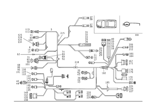 Engine Cable Harness, Body Mounted for 2000 Mercedes-Benz ML 320 #0