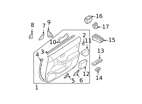 Interior Trim - Front Door for 2004 Subaru Outback #0
