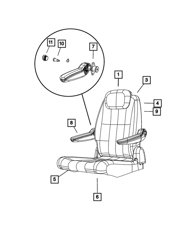 1HV431D5AA - Interior Trim: Rear Seat Back Cover And Foam, Left for Chrysler: Town &amp; Country | Dodge: Grand Caravan Image