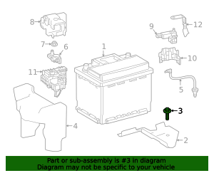 2015-2026 Toyota Battery Hold Down Bolt 90105-A0460 | American Toyota Parts