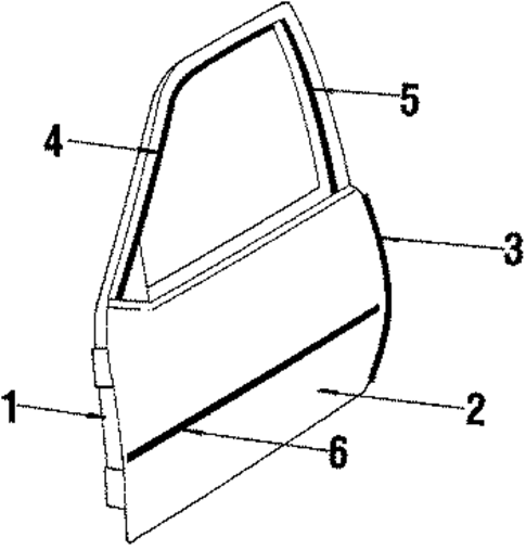 Door & Components for 1985 Pontiac J2000 Sunbird #1