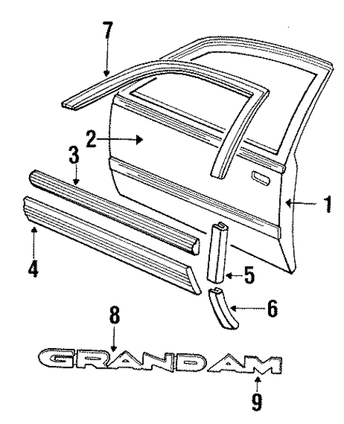 Exterior Trim - Door for 1985 Pontiac Grand Am #0