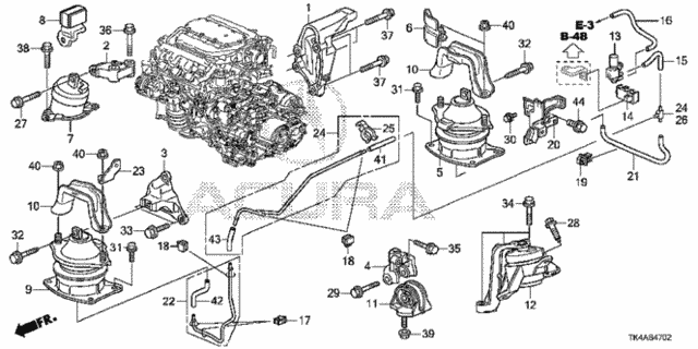 Engine Mounts (4WD) (AT) for 2014 Acura TL #0