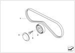 64551727378 - Engine: Ribbed V-Belt for BMW Image