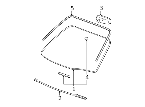 Glass - Windshield for 1991 Buick Riviera #3