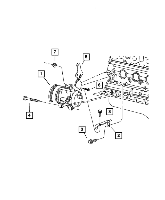 53013651AA - Air Conditioning &amp; Heater: A/c Compressor Brace for Mopar Image image