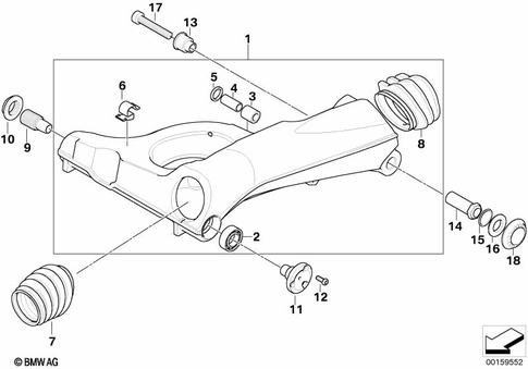 Rear Swing Arm with Bearing, Strut for 2003 BMW-Motorrad K 1200 S #0