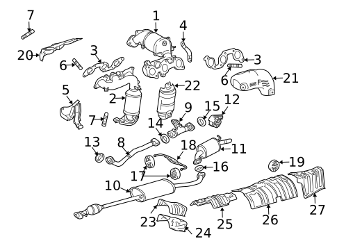 Exhaust Components for 2007 Toyota Highlander #1