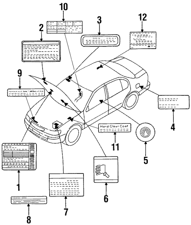 9859289911 - : Air Bag Label for Nissan Image