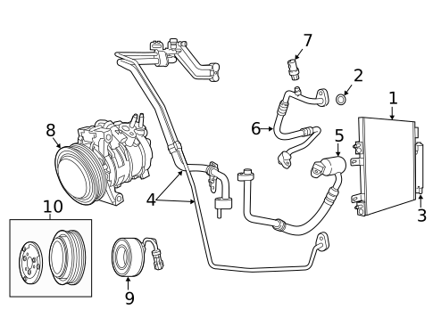 Condenser, Compressor & Lines for 2011 Dodge Caliber #1
