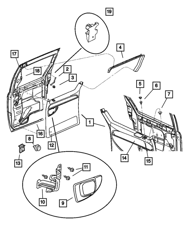 « 1AH921D5AA – Interior Trim : Garnissage De Porte Coulissante Panneau, Côté Droit pour Mopar Image »