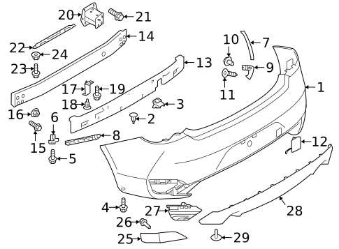 Bumper & Components - Rear for 2021 INFINITI Q60 #0
