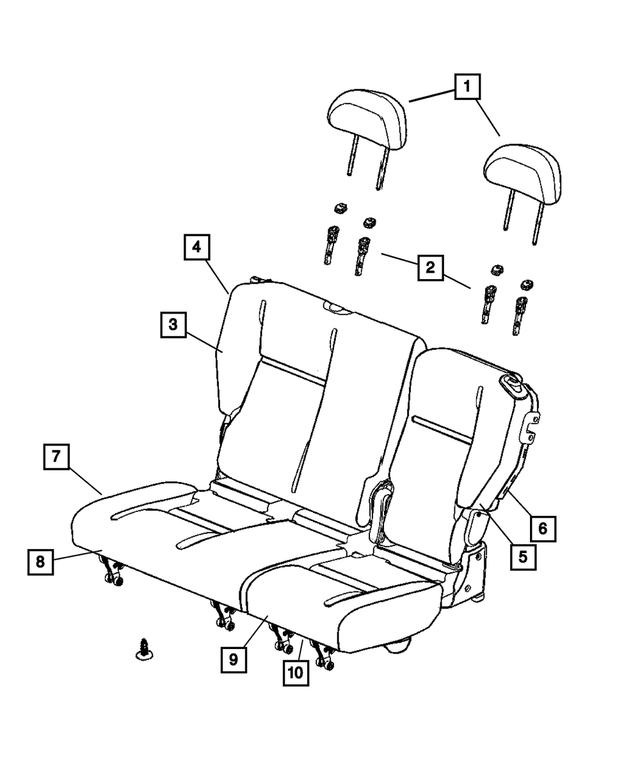 1LS771DAAA - : Rear Seat Cushion Cover for Mopar Image