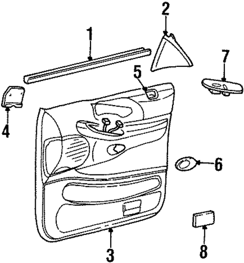 Interior Trim - Front Door for 2000 Lincoln Navigator #0