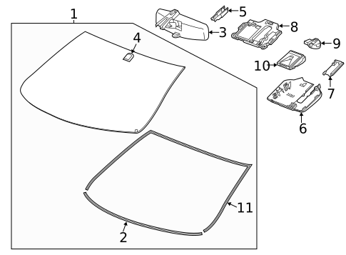 Glass - Windshield for 2015 Chevrolet Malibu #0