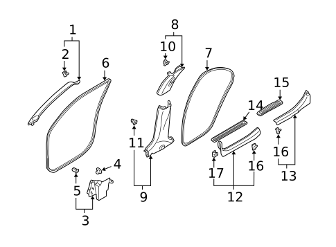 Interior Trim - Pillars for 2004 INFINITI I35 #0