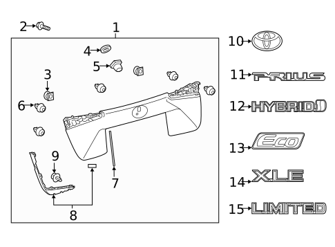Exterior Trim - Lift Gate for 2019 Toyota Prius AWD-e #0